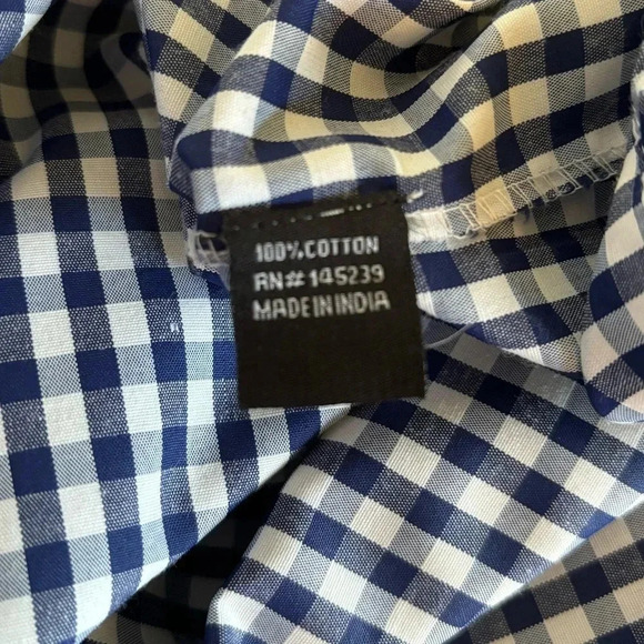 Style House Mini Dress Size M. Off the Shoulder Dress. Navy and White Checkered - Picture 5 of 5